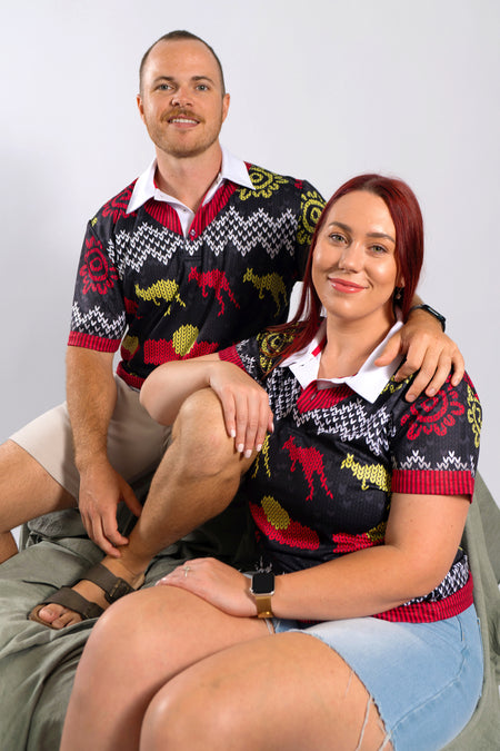 Christmas Joy (Flag) Women's Fitted Polo Shirt