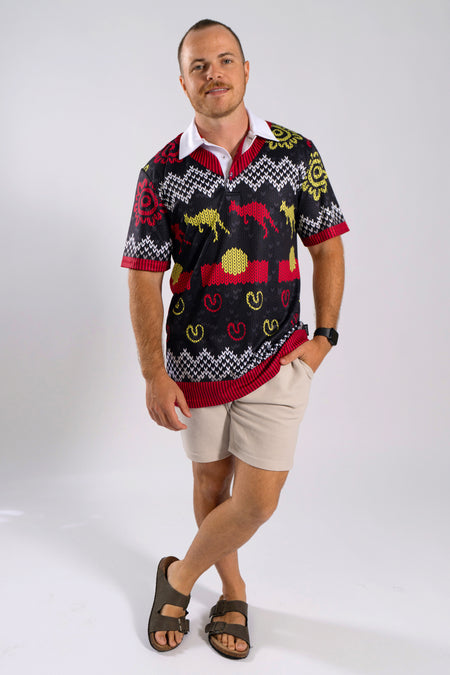 Christmas Joy (Flag) Unisex Polo Shirt