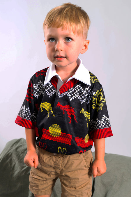 Christmas Joy (Flag) Kids Polo Shirt