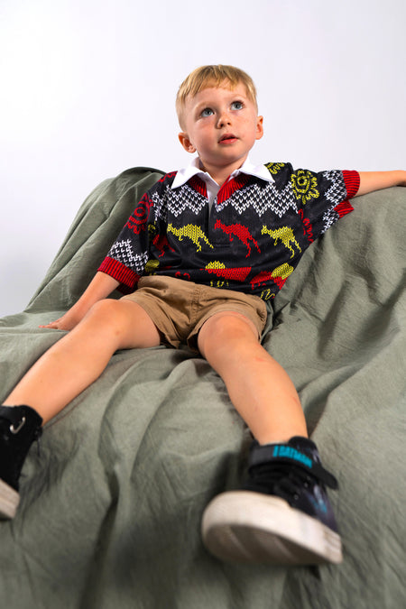 Christmas Joy (Flag) Kids Polo Shirt