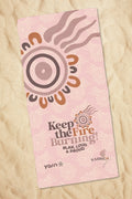 Keep The Fire Burning! NAIDOC 2024 Pink Beach Towel