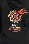 Keep The Fire Burning! NAIDOC 2024 Black Cotton Blend Women's Hoodie