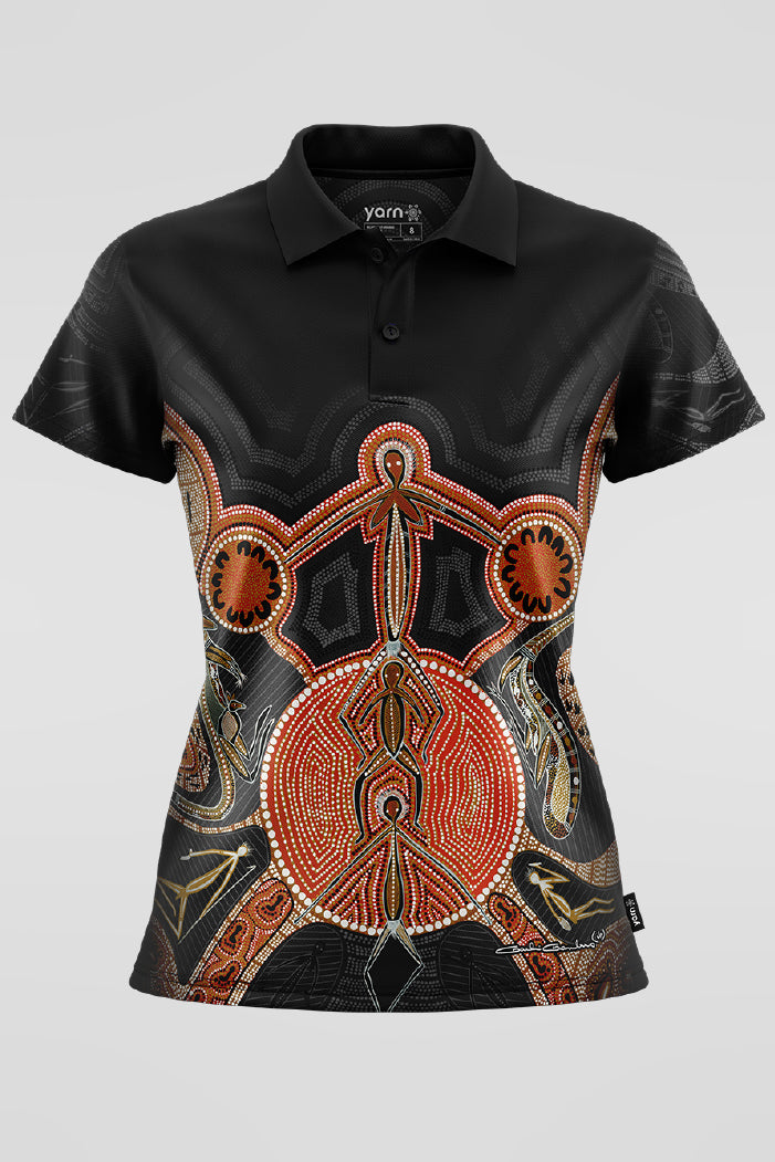 Leaving Footprints NAIDOC 2025 Essence Women's Fitted Polo Shirt