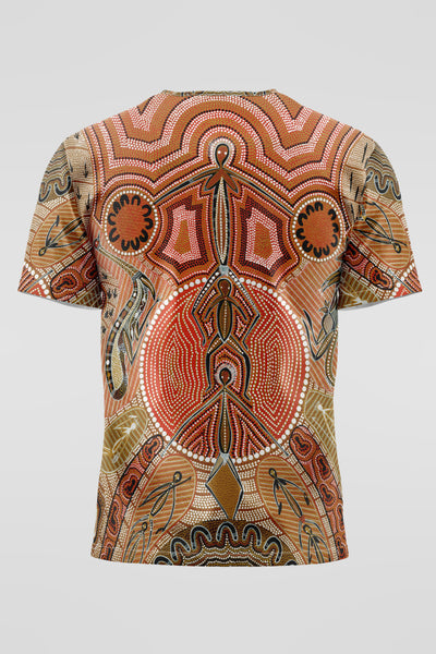 T-shirt Homme Aboriginal Art Australie – Bleu Foncé Taille L Neuf