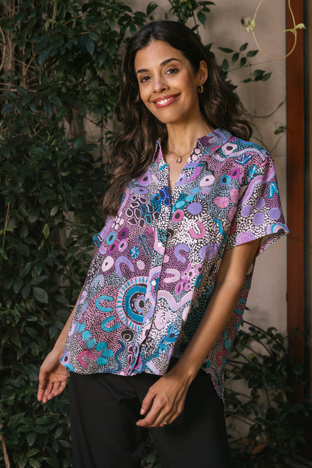 Makuru 100% Linen Short Sleeve Relaxed Women’s Shirt