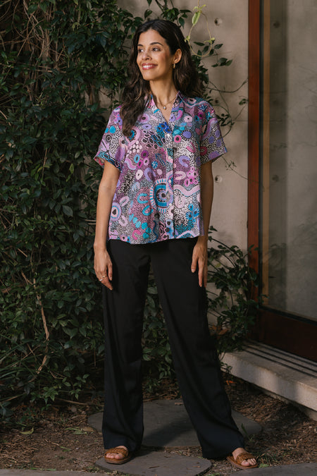 Makuru 100% Linen Short Sleeve Relaxed Women’s Shirt