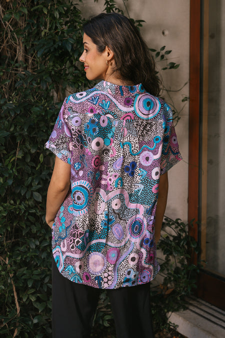 Makuru 100% Linen Short Sleeve Relaxed Women’s Shirt