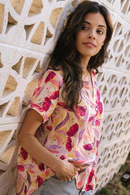 Illuminance 100% Linen Short Sleeve Relaxed Women’s Shirt