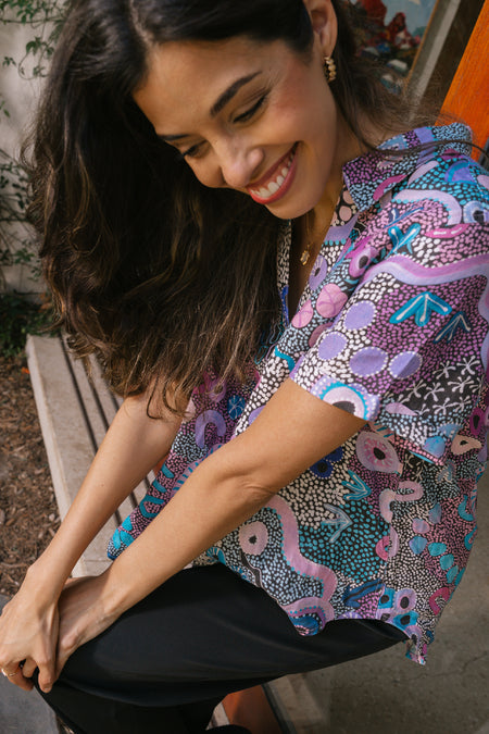 Makuru 100% Linen Short Sleeve Relaxed Women’s Shirt