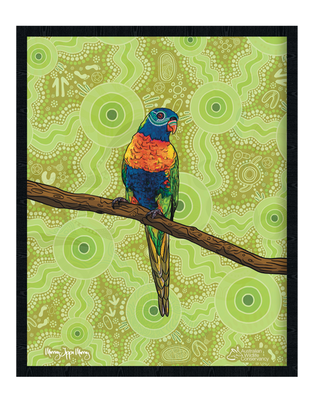 Lorikeet 'Australian Wildlife Conservancy' Moss Cotton Crew Neck Unisex T-Shirt