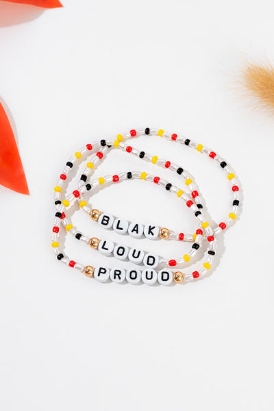 Black, Loud & Proud NAIDOC 2024 Beaded Bracelets (3 Pack)