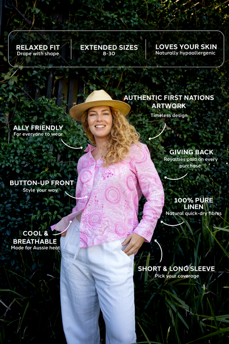 Sacred Women's Way 100% Linen Long Sleeve Relaxed Women’s Shirt