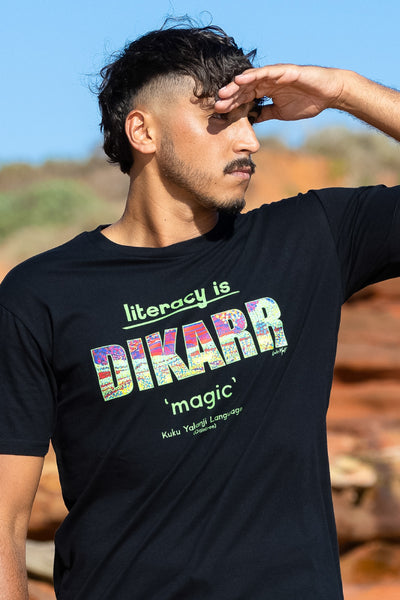 Dikarr 'Magic' ALNF Black Cotton Crew Neck Unisex T-Shirt