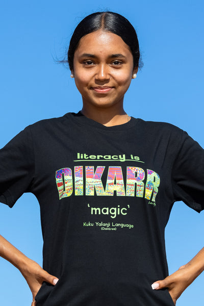 Dikarr 'Magic' ALNF Black Cotton Crew Neck Kids T-Shirt