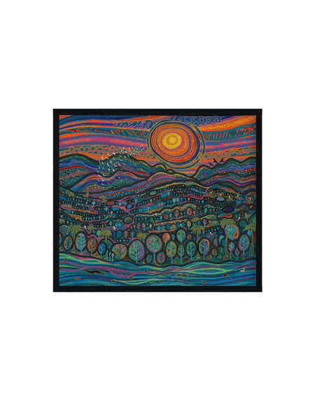 Currumbin Sunset Black Cotton Crew Neck Unisex T-Shirt