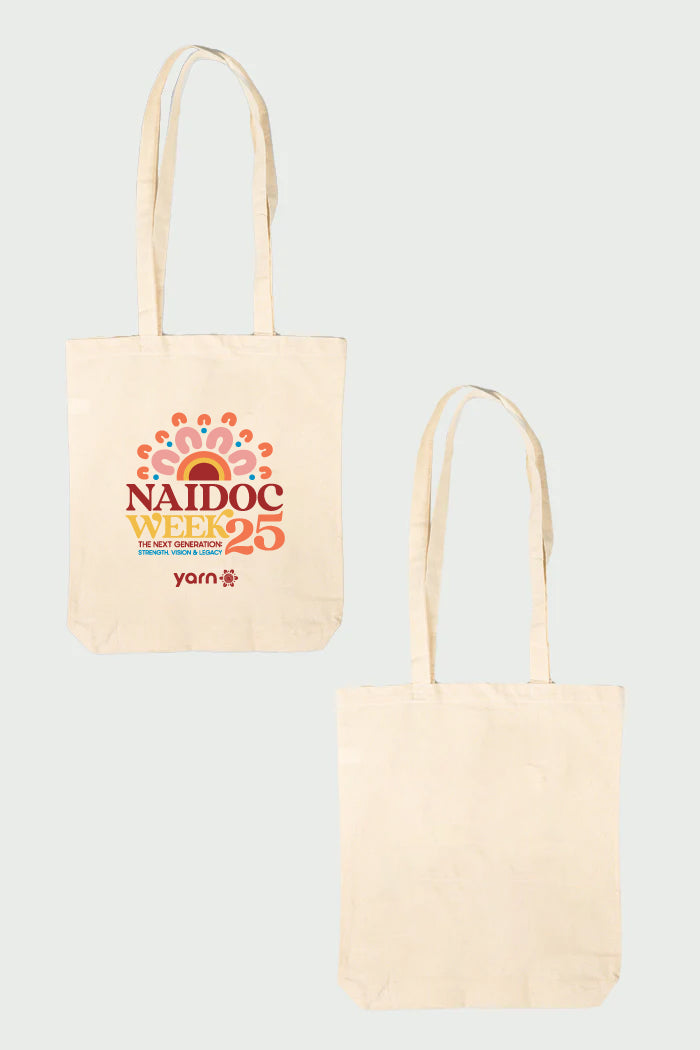 NAIDOC 2025 Natural Long Handle Cotton Tote Bag
