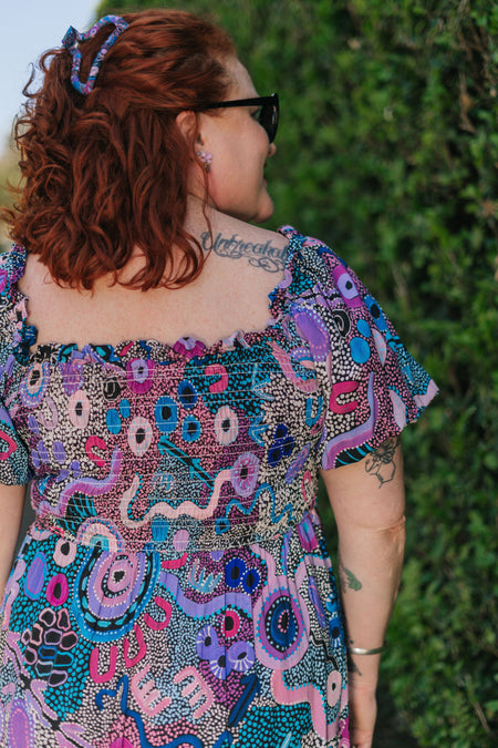 Makuru 100% Rayon Peasant Dress