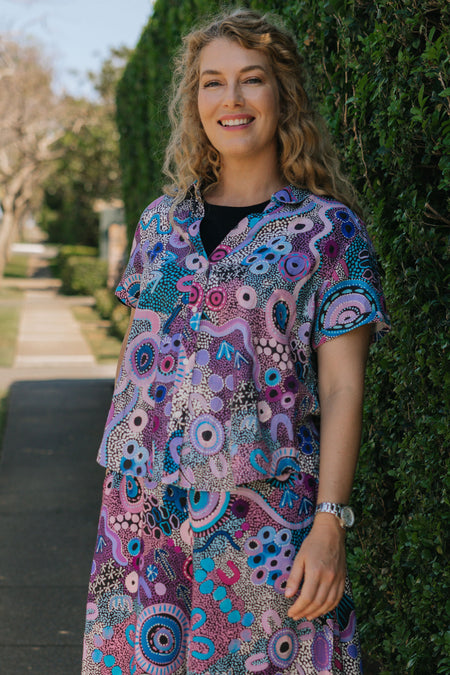 Makuru 100% Linen Short Sleeve Relaxed Women’s Shirt