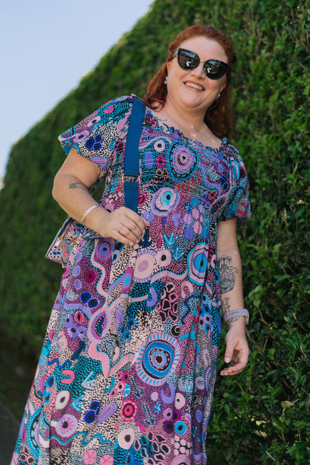 Makuru 100% Rayon Peasant Dress