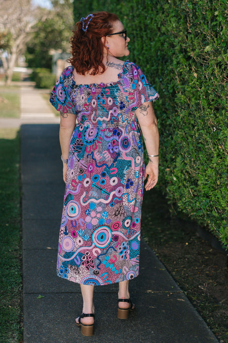 Makuru 100% Rayon Peasant Dress