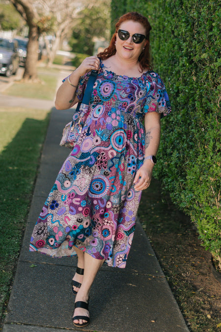 Makuru 100% Rayon Peasant Dress