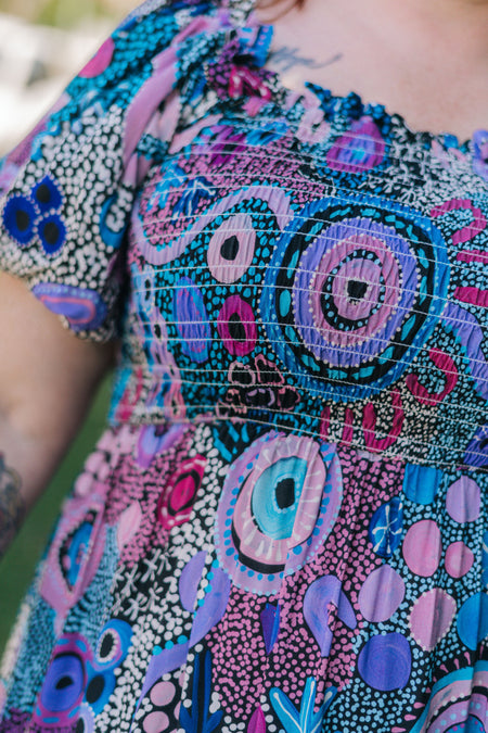 Makuru 100% Rayon Peasant Dress