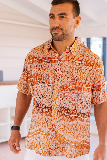 Gubarr (Red Ochre) Unisex Button Up Shirt