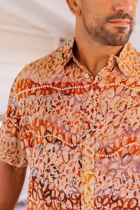Gubarr (Red Ochre) Unisex Button Up Shirt