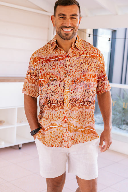 Gubarr (Red Ochre) Unisex Button Up Shirt