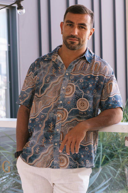 Yilawura (Night) Unisex Button Up Shirt