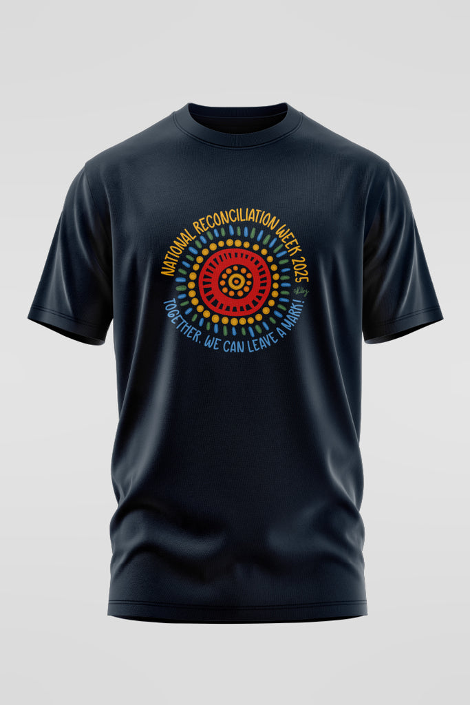 Imprint Of Change 'Reconciliation Week' Circle Navy Cotton Crew Neck Unisex T-Shirt