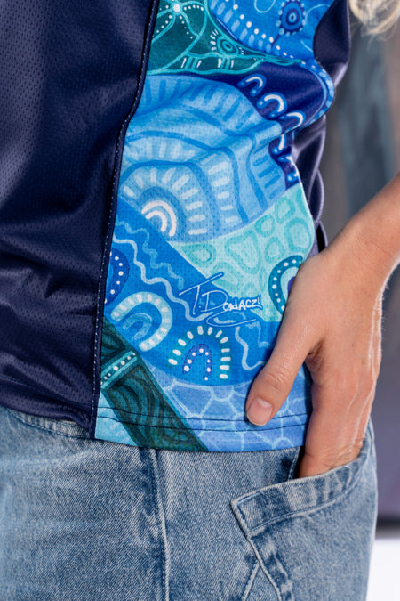 Together We Rise Navy Bamboo (Simpson) Women's Fitted Polo Shirt