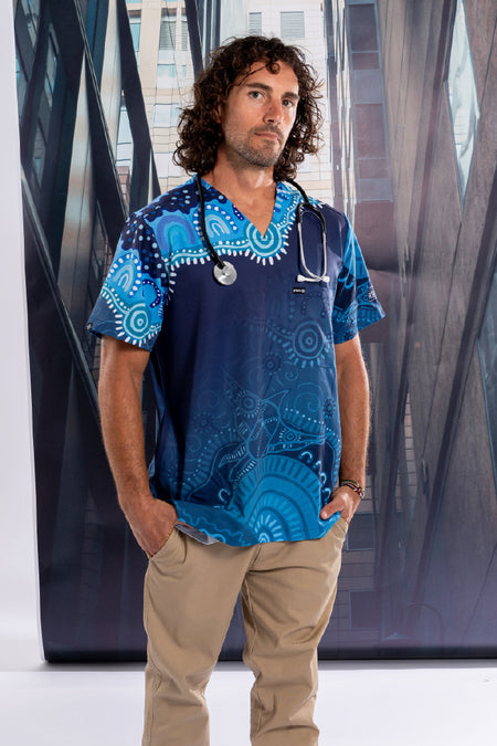 Together We Rise Essence Unisex Three Pocket Scrub Top