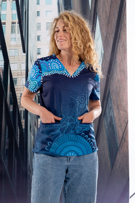 Together We Rise Essence Women's Three Pocket Scrub Top