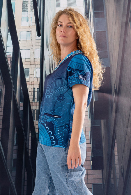 Together We Rise Essence Women's Three Pocket Scrub Top