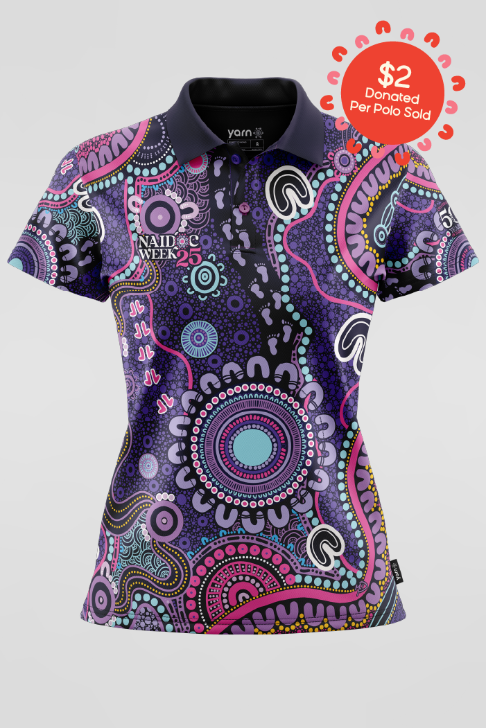 Muru To Our Biriwal (Pathway To Our Future) NAIDOC 2025 Women's Fitted Polo Shirt