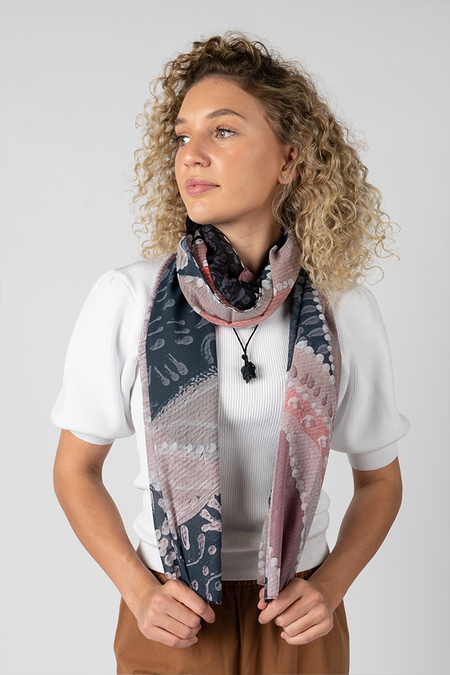 Meeting At The River Rectangle Chiffon Scarf