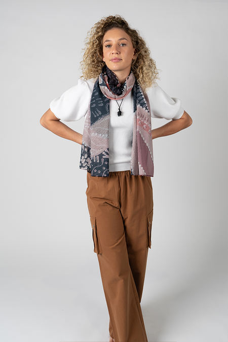 Meeting At The River Rectangle Chiffon Scarf