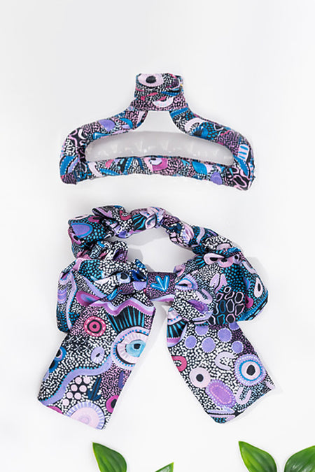 Makuru Bow Scrunchie & Curved Claw Clip