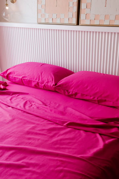 Peeneeyt (Strong) Quilt Cover & Pink Sheet Set Bedding Bundle
