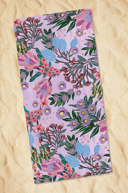 Pink Banksia Beach Towel