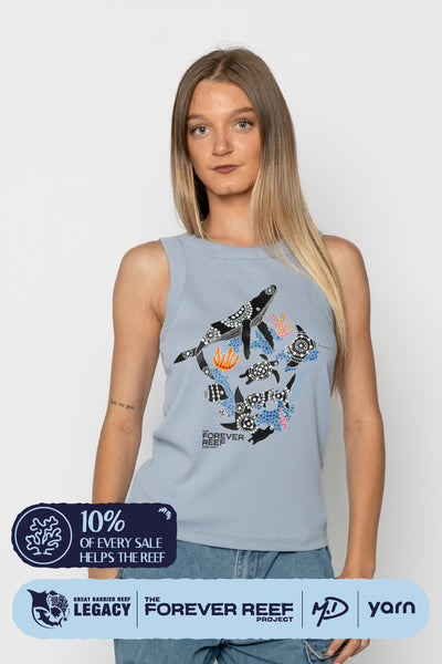 Protect Our Coral To Save Our Reef Powder Women's Organic Rib Tank Top