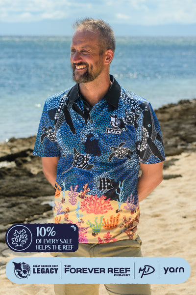 "Protect Our Coral To Save Our Reef" Recycled UPF50+ Unisex Polo Shirt