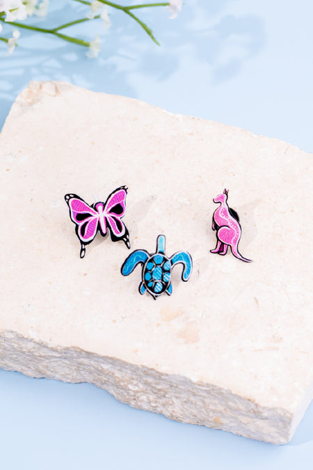 Colours Of The Land Animals Lapel Pin (3 Pack)