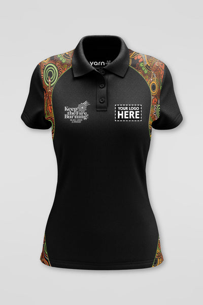 (Custom) Proud & Deadly NAIDOC 2024 Black Bamboo (Classic) Women's Fitted Polo Shirt