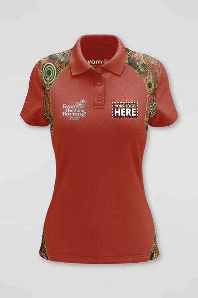 (Custom) Proud & Deadly NAIDOC 2024 Ochre Red Bamboo (Classic) Women's Fitted Polo Shirt
