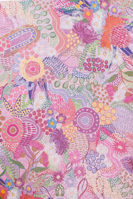 Flowers Along The River 500 Piece Indigenous Artwork Puzzle