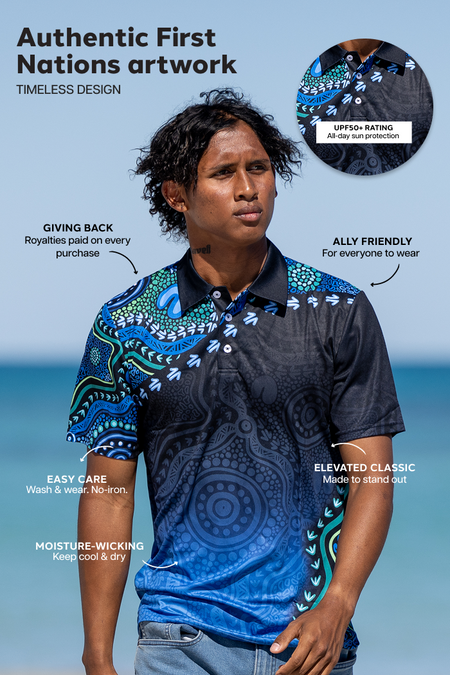 Sun Soaked Aboriginal Flag Unisex Polo Shirt