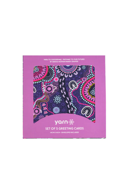 Muru To Our Biriwal (Pathway To Our Future) 14cm Square Greeting Cards (5 Pack)