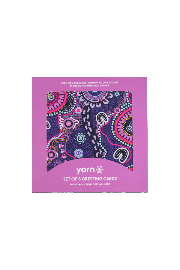 Muru To Our Biriwal (Pathway To Our Future) 14cm Square Greeting Cards (5 Pack)